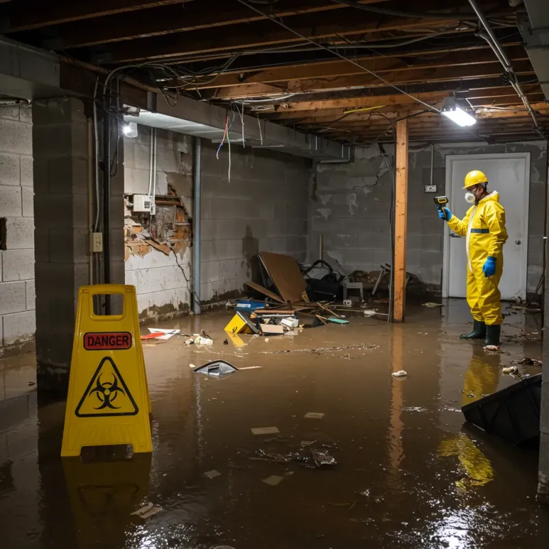 Flooded Basement Electrical Hazard in Graham County, NC Property